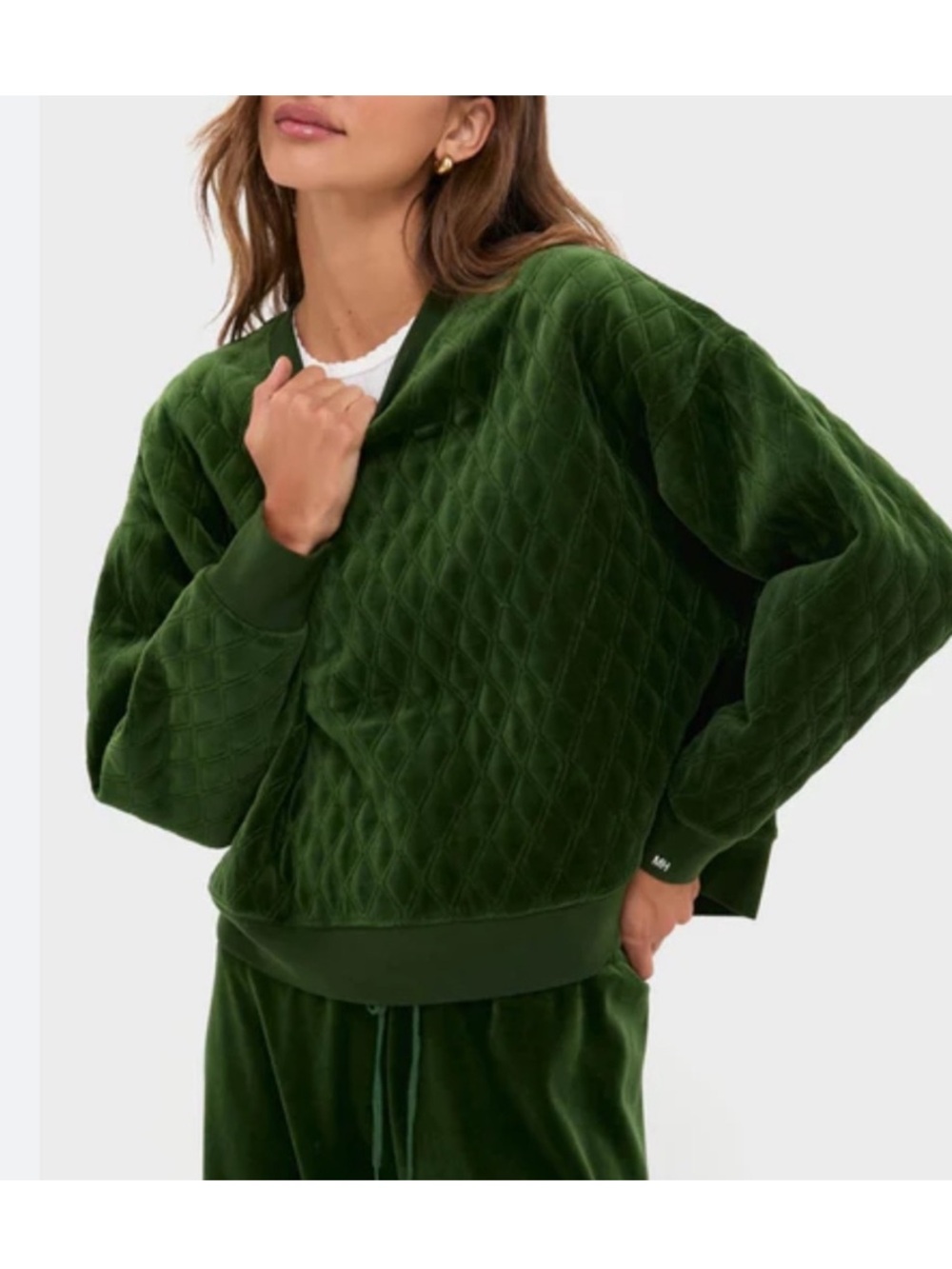 🎈NWOT Tuckernuck Douglas Fir Velour Green Casual Preppy Size M